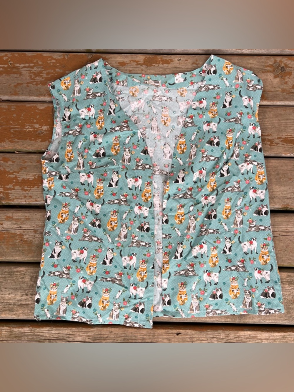 Handmade Cat Print Vest - One Size